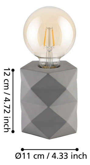 EGLO Tischleuchte/1 E27 Betonoptik 98859 