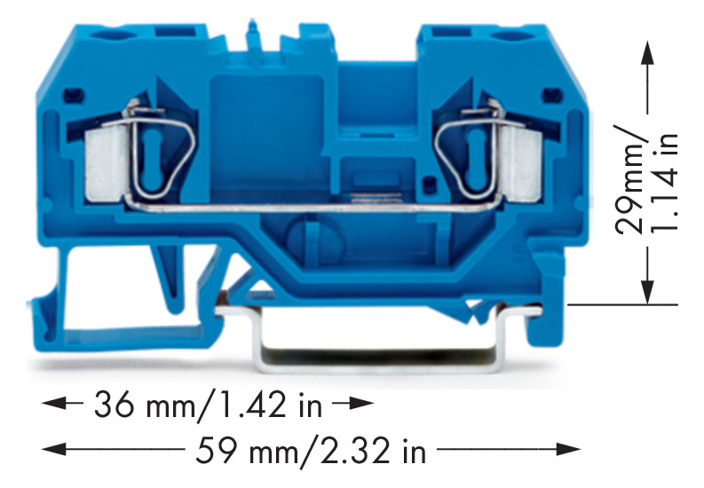 Reihenklemme 0,08-4qmm Serie 281 1Etage 2kl bl 32A Hutschiene TH35