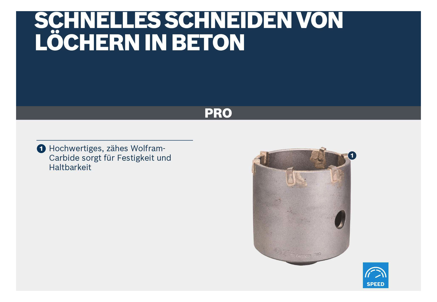 SDS-Bohrkrone Hartmetall Ø40x50mm