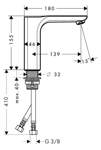 hansgrohe Waschtisch-Einhebelmischer 130 Axor Urquiola Ausladung 139mm, unverschließbare Ablaufgarnitur, polished gold optic