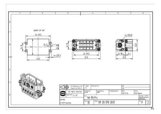 HART Steckereinsatz HAN10A   09200102612 