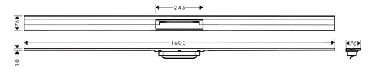 hansgrohe RainDrain Flex Duschrinne 1600 mm, Edelstahl optic, Fertigset, kürzbar, zur Wandmontage