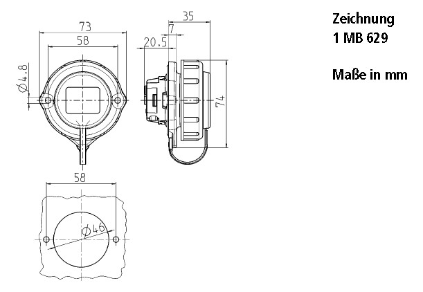Anbausteckdose IP68 ger bl Kst Schraubkl