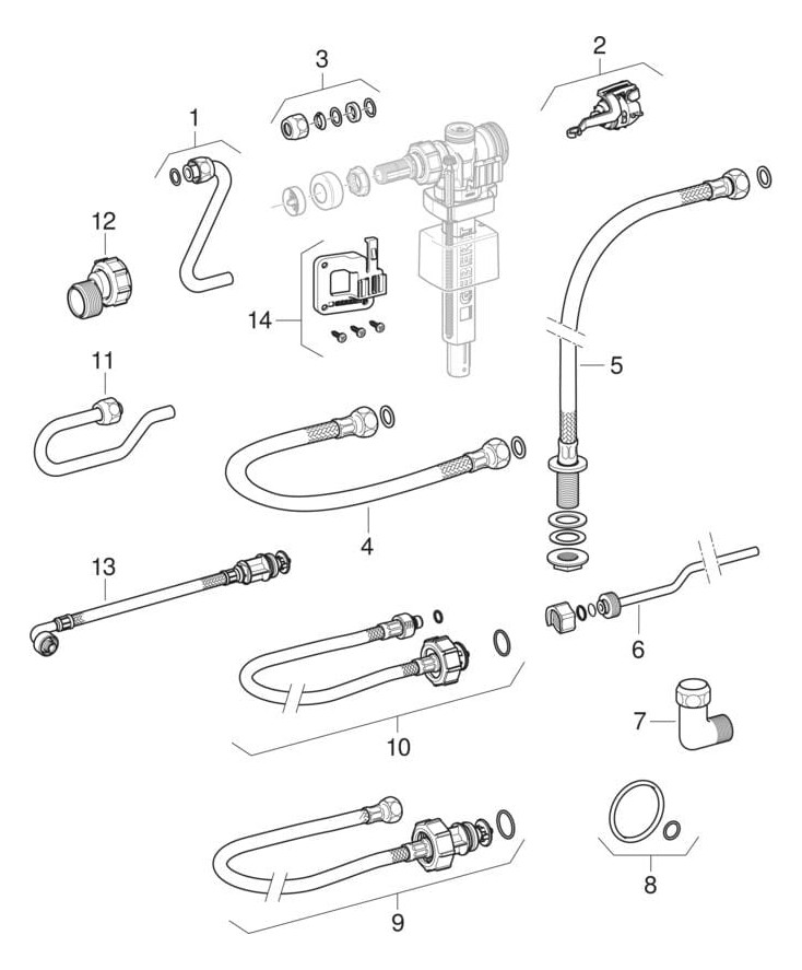 Geberit Wand-WC-Element Duofix für Sigma BH 112 cm, mit UP-Spülkasten 12cm, für Trockenbau