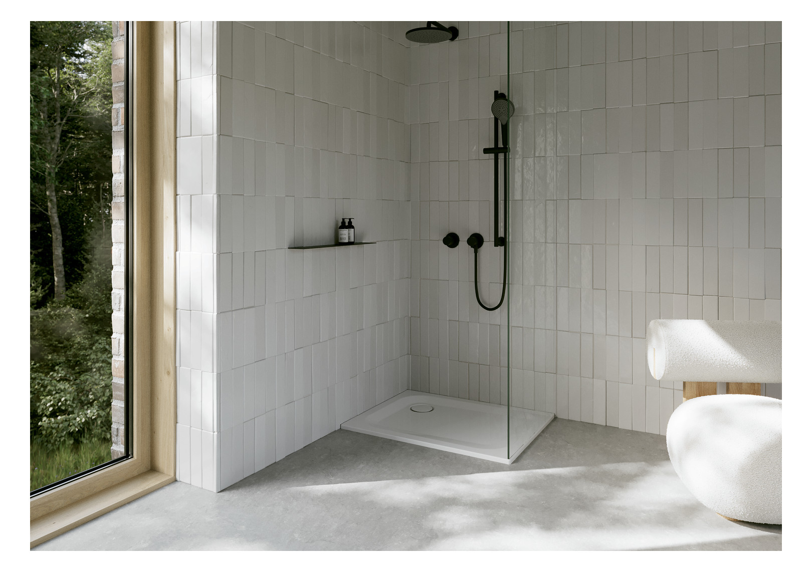 Duschwanne BetteUltra 8600 90x60x2,5cm, Antirutsch/Sense, Mini-Wannenträger, weiß