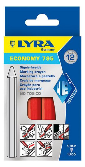 Bild Signierkreide unpapiert 795 rot a 12St. Lyra-1