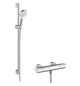 hansgrohe Brausesystem Crometta 959 mm Brausestange, weiß/chrom, Vario, mit Thermostat, 13,8 l/min