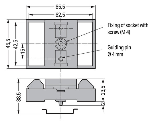 Sockel H26,5xB45,5xT65,5mm Kst gr