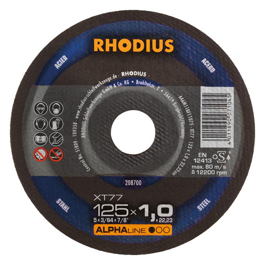 RHODIUS-Trennscheibe XT77 - 125x1,0mm, gerade