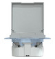 Steckdose 1f alu mt System M UP Klappd IP20