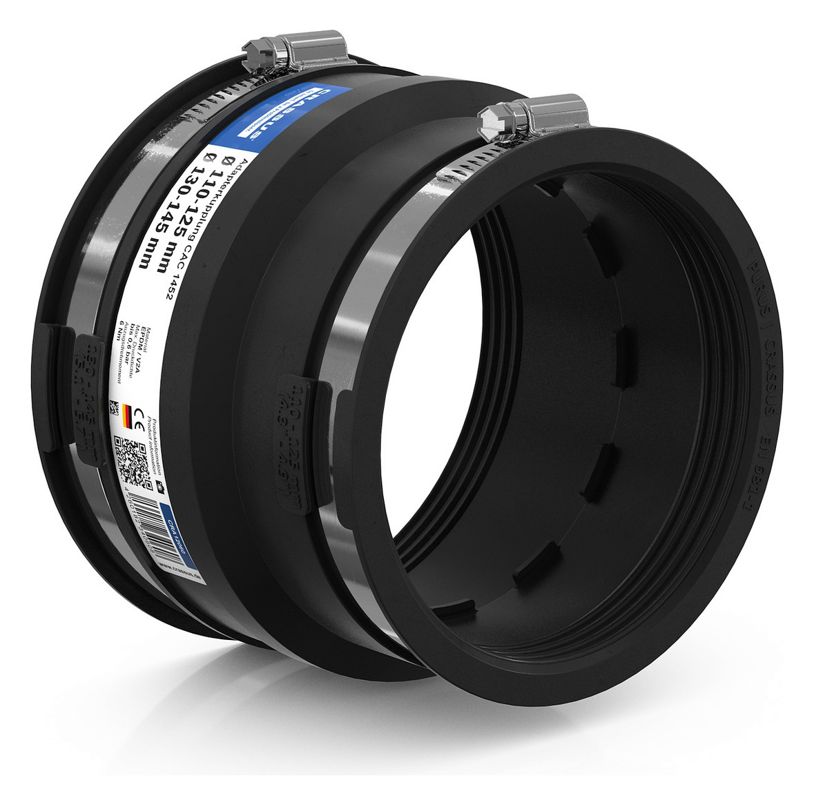 Crassus Adapterkupplung CAC 1452, 130-145/110-125 mm, 0,6 bar