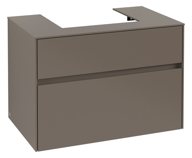V&B Waschtischunterschrank Collaro 80x54,8x50cm, Waschtisch mittig, truffle grey