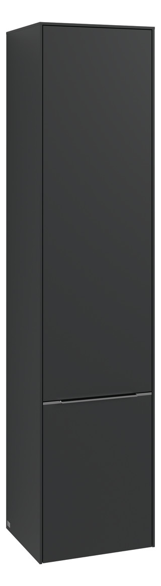 V&B Hochschrank Subway 3.0 40x171x36,2cm, Schanier links/Griff Volcano black, pure white