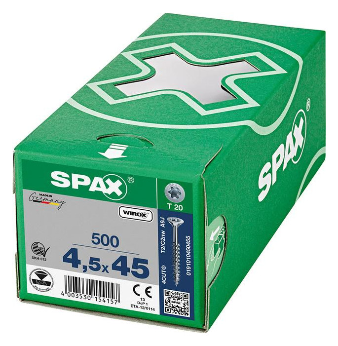 Bild Universalschraube Senkkopf 4,5x45mm,Teilgw,Innensechsrund T20,WIROX - SPAX-1