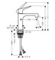 hansgrohe Waschtisch-Einhebelmischer 100 Axor Citterio M Ausladung 128mm, unverschließbare Ablaufgarnitur, polished black chrome