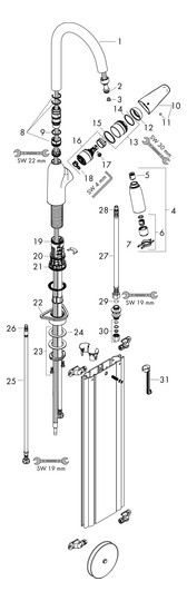 hansgrohe Spültisch-Einhebelmischer 180 Focus M42 mit Ausziehbrause, 2jet, sBox, Edelstahl-Optik