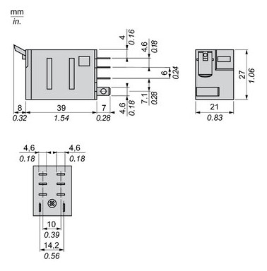 Schaltrelais 230V/AC 2W IP40 21x27x53mm Steckanschl