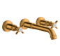 hansgrohe Fertigmontageset Axor Montreux UP-Waschtisch-3-Loch-Armatur, Ausladung 165-225mm, brushed gold optic