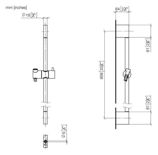 Dornbracht Duschgarnitur Stichmaß 853mm, Brauseschlauchanschluss 3/8", chrom