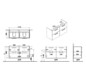 VitrA Bad Waschtisch-Unterschrank Root Flat 117x45x65cm, 4 Vollauszüge, Korpus Felsgrau Matt