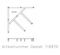 Hoesch Untergestell Muna für Viertelkreis 80 x 80 cm