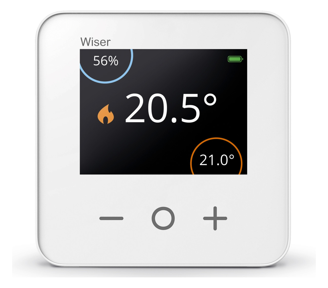 Raumtemperaturregler AP Wiser Funkb ws glz Basis+m.Geh Mit Vor-Ort Bedienung