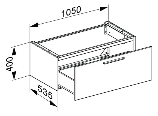 KEUCO Waschtisch-Unterschrank Royal 60 105x40x53,5cm, 1-türig, Frontauszug, Dekor weiß matt