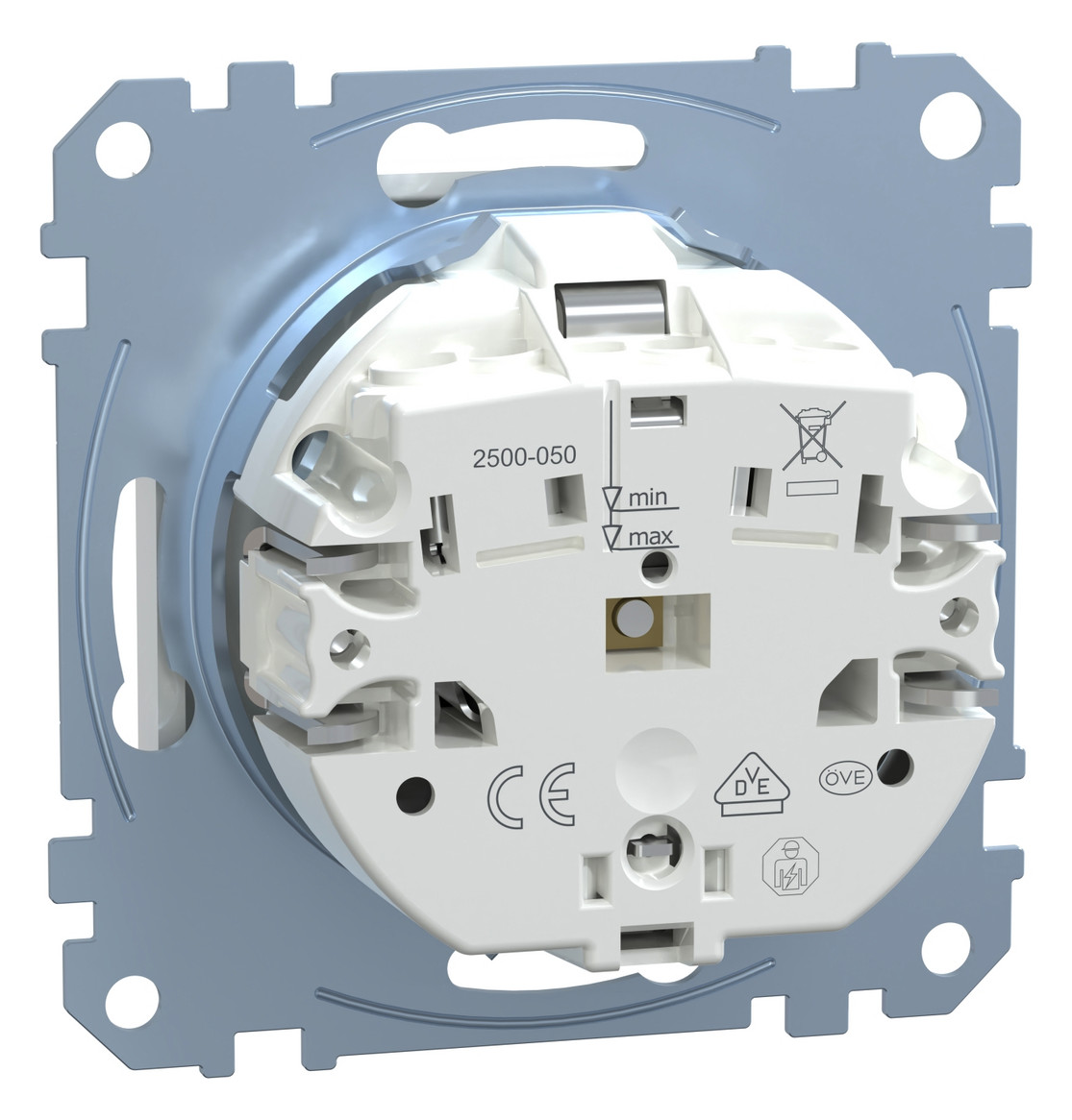 Steckdose 1f akws glz System M UP m.BS IP20 aktivweiß