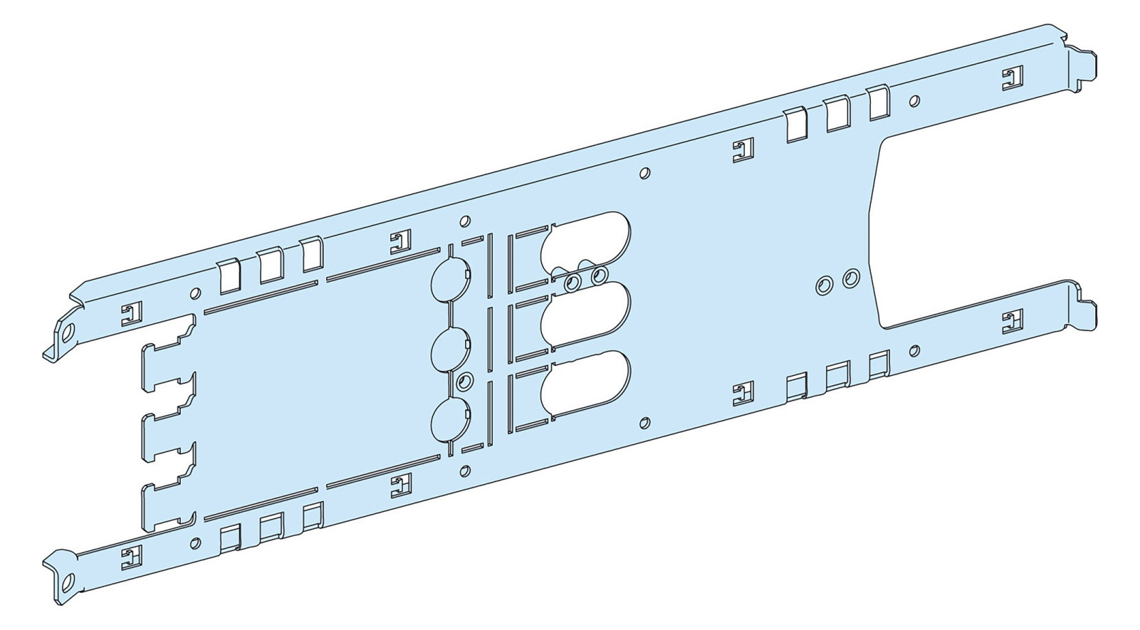 Montageplatte Verteiler ST pulverbesch 200x650mm