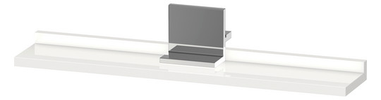 Duravit Spiegel-Ablage Sivida 65 x 65 x 3,6 cm, Weiß Hochglanz, montiert, chrom