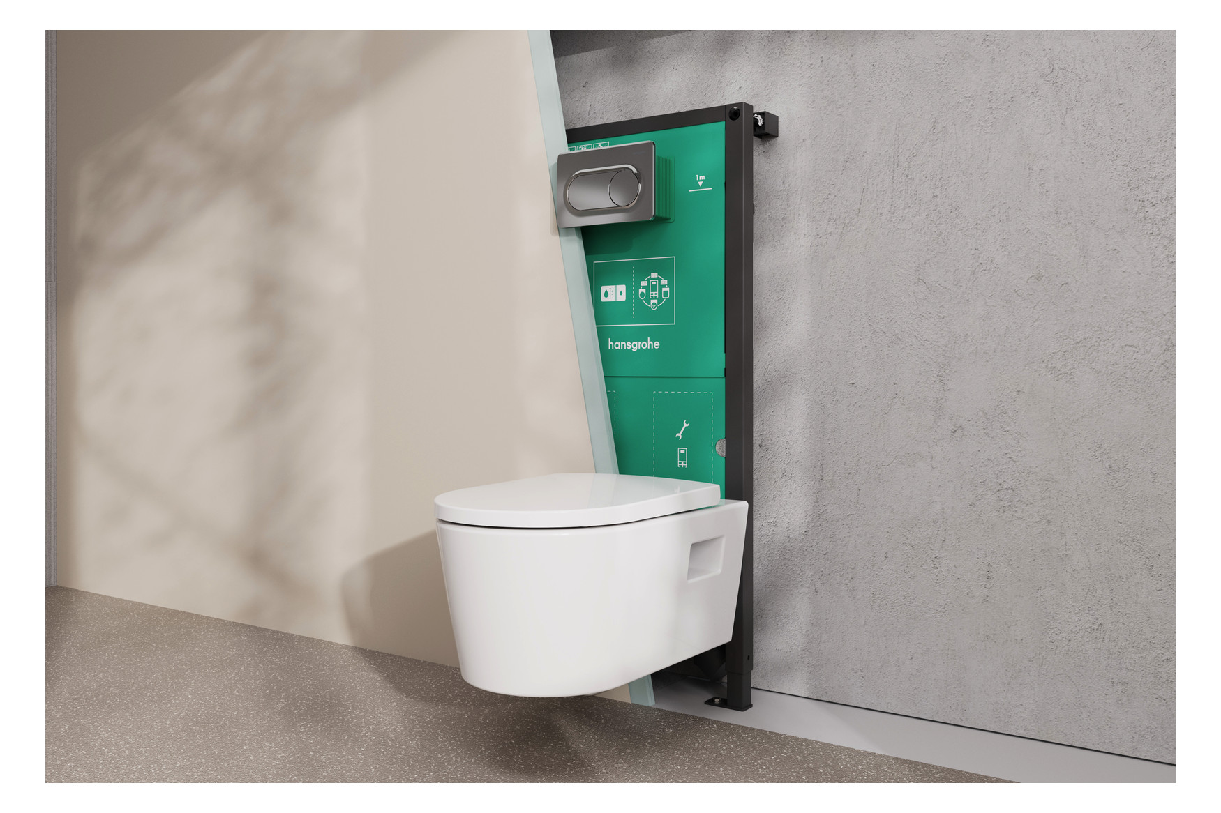 hansgrohe Wand-WC EluPura Original S mit WC-Sitz, weiß, ohne HygieneEffect und SmartClean