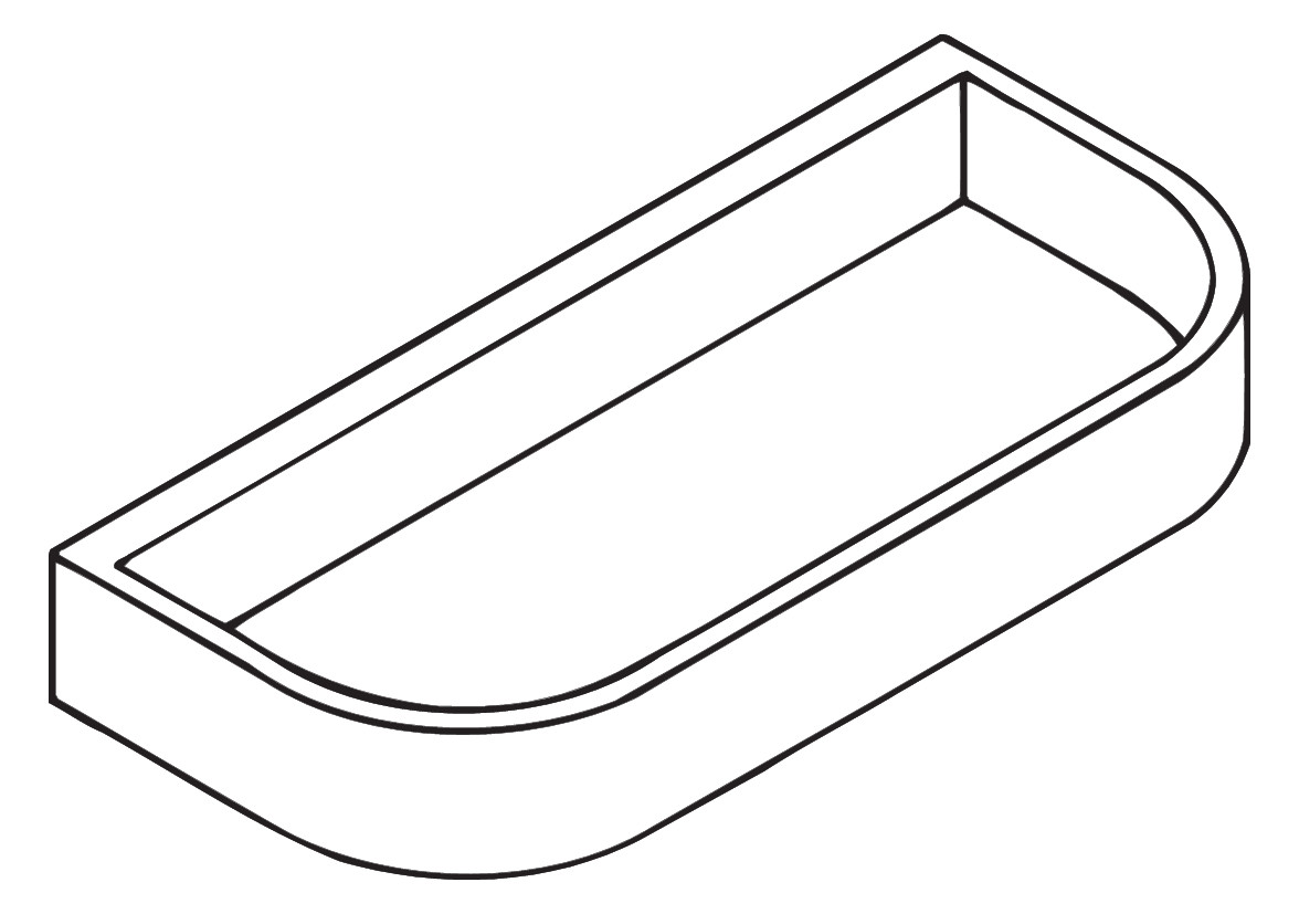 HEWI Ablageschale 477 250x35x115mm, abnehmbar, lichtgrau