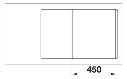 Blanco Spüle Axia III 45 S-F SILGRANIT 77 x 50 cm, felsgrau, reversibel, mit Glasschneidbrett