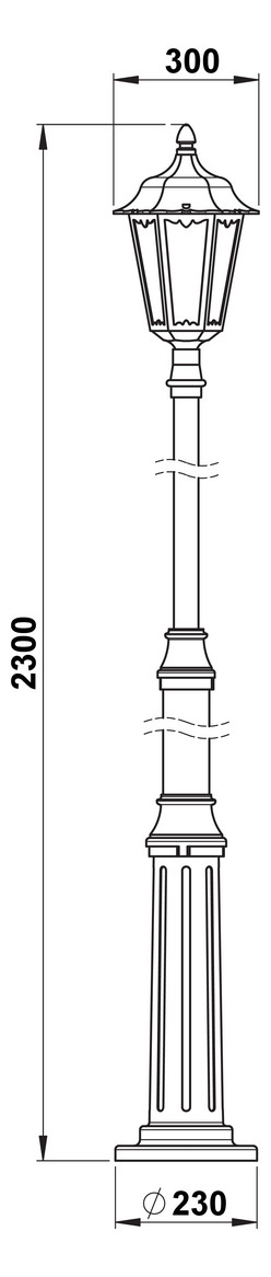 Aufsatzleuchte 75W AGL sw Alu Gl_tr IP23