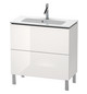 Duravit Waschtisch-Unterschrank Compact L-Cube 82 x 39,1 cm, eiche schwarz, 2 Auszüge, stehend