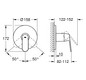 GROHE Fertigmontageset Eurosmart Cosmopolitan UP-Brause-Einhebelmischer, chrom