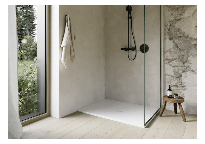 Duschfläche BetteFloor 5841 90x75cm, Glasur, Mini-Wannenträger, starwhite