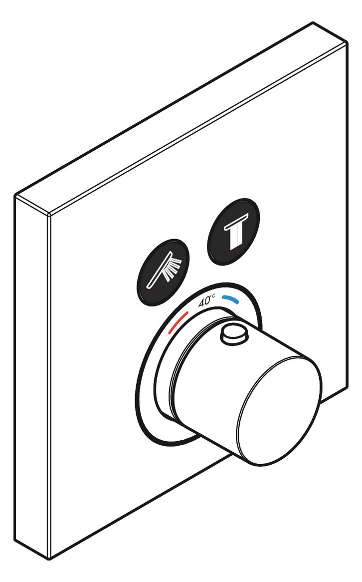 hansgrohe Fertigmontageset ShowerSelect UP-Thermostat, 2 Verbraucher, eckig, chrom