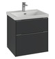 V&B Waschtisch-Unterschrank Subway 3.0 57,2x57,6x47,8cm, ohne LED/Griff Aluminium glänzend, marine blue