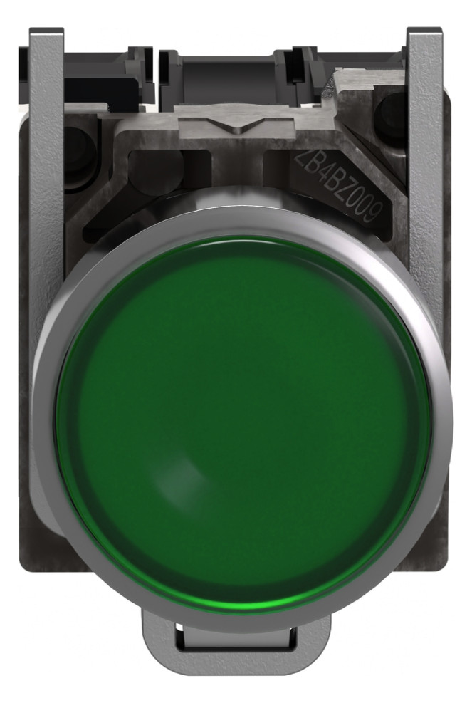 Drucktaster 1f gn rnd Ø22,5mm 1S 1Ö IP66 fl Geeignet für Beleuchtung Tastend