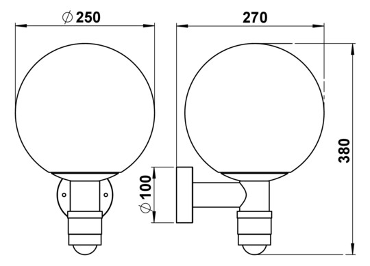 Albert Wandleuchte mit BWM 120°   680641 