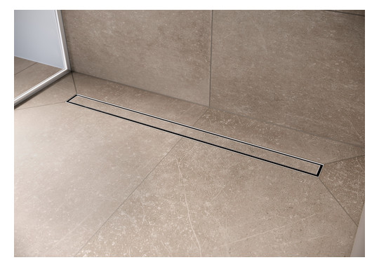 hansgrohe Duschrinne RainDrain Compact 600 mm, Komplettset, befliesbar, für flache Installation, chrom