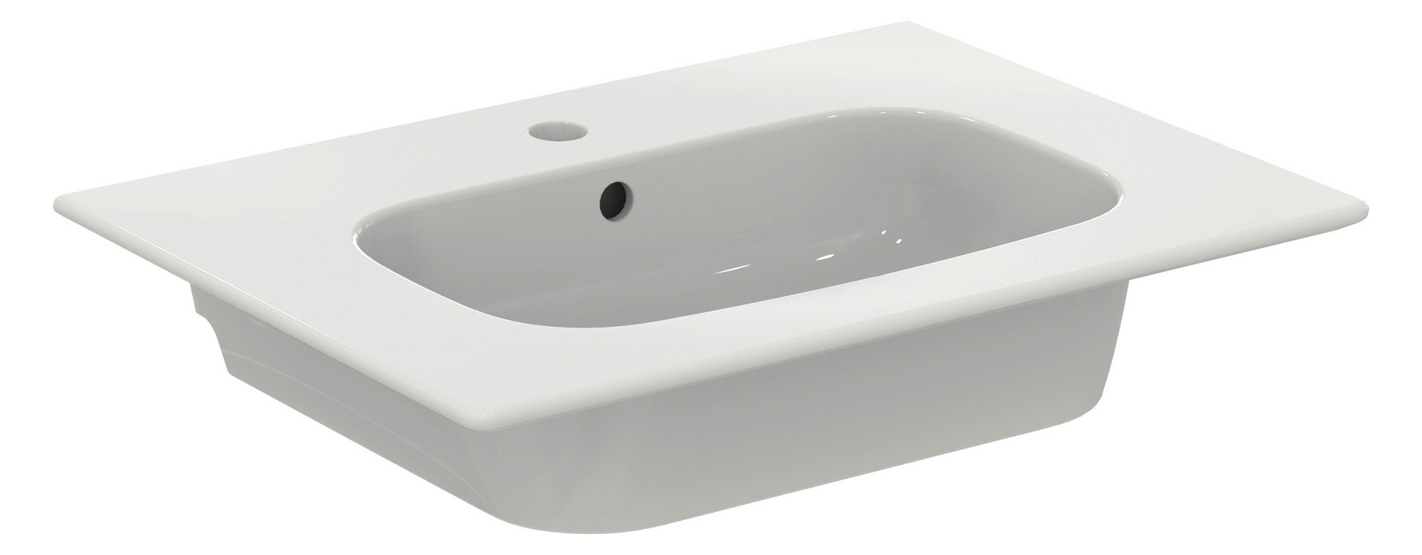 Ideal-Standard Möbelwaschtisch-Paket i.life A 64x46x64,5cm, 1 Hahnloch, Griff schwarz matt, coffee oak