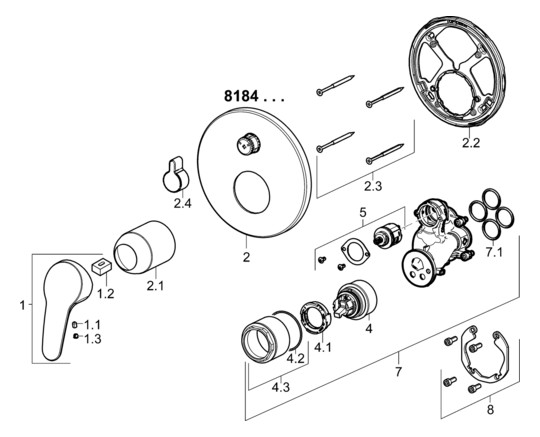 HANSA Fertigmontageset HANSAMIX UP-Wannen-Einhebelmischer, chrom