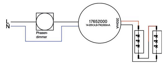 LED-Steuerung 4,9-7W 350mA 12V IP20 dim Dimmung Phasenabschnitt Kstgeh dyn