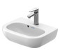 Duravit Handwaschbecken D-Code 45x34cm, mit Hahnloch, Überlauf, Hahnlochbank, weiß