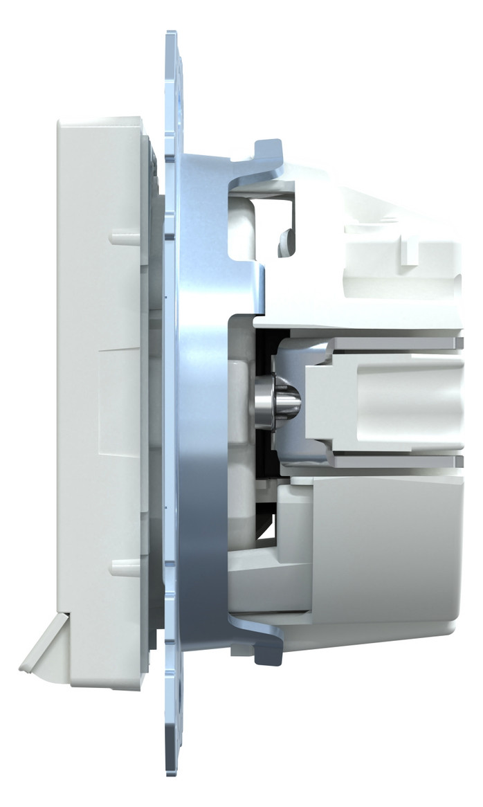 Steckdose 1f akws glz System M UP m.OL m.BS aktivweiß Mit Orientierungslicht