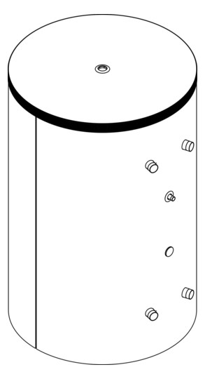 Reflex Ladepeicher Storatherm Aqua Load AL 4000/R4, Ø 1740 mm ohne Isolierung, mit 4 Revisionsflanschen, weiß