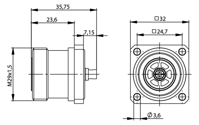 7/16-Buchse RG58 50Ohm