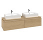 V&B Waschtischunterschrank Legato 160x38x50cm, für 2 Waschtische, Nordic Oak